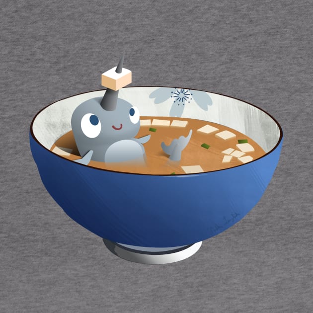 Narwal chilling in Miso Soup by drawingnikki